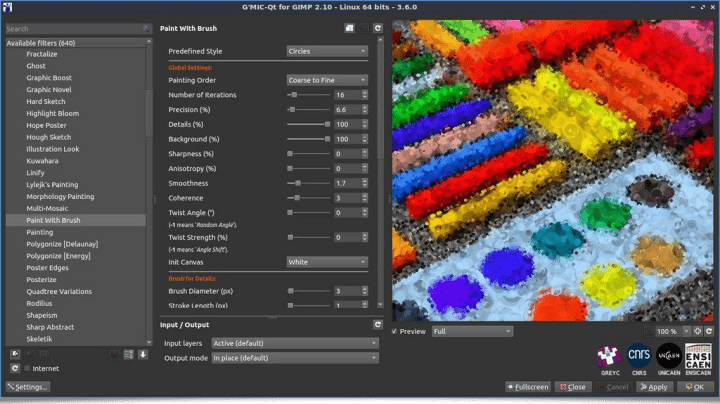 Preview of the G'MIC-Qt plugin Preview of the G'MIC-Qt plugin