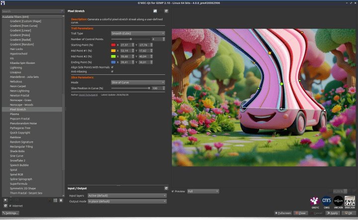 Rendering/Pixel Stretch Filter (G'MIC-Qt)