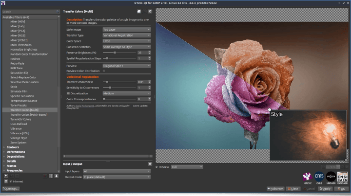 Colors/Transfer Colors (Multi) Filter