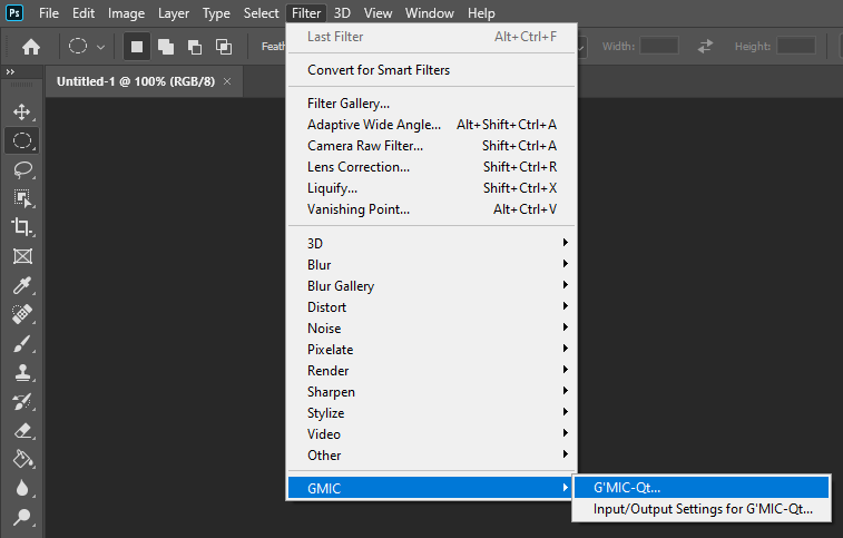 Photoshop Filter menu
