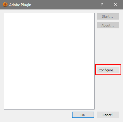 Configure Adobe Plugin button Configure Adobe Plugin button